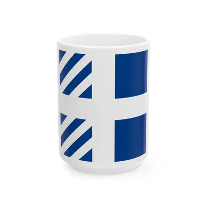 Naval rank flag of Ministers of Greece (Greece) White Coffee Mug 15oz - Go Mug Yourself