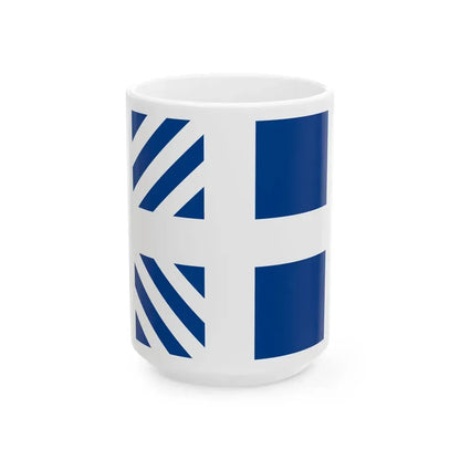 Naval rank flag of the Minister of Defence of Greece (Greece) White Coffee Mug 15oz - Go Mug Yourself