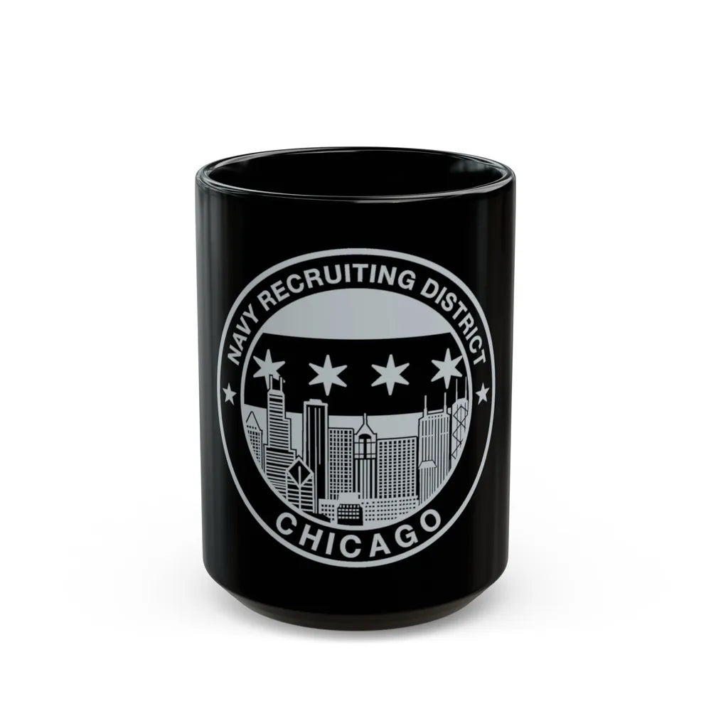 Naval Recruiting District Chicago (U.S. Navy) Black Coffee Mug-15oz-Go Mug Yourself