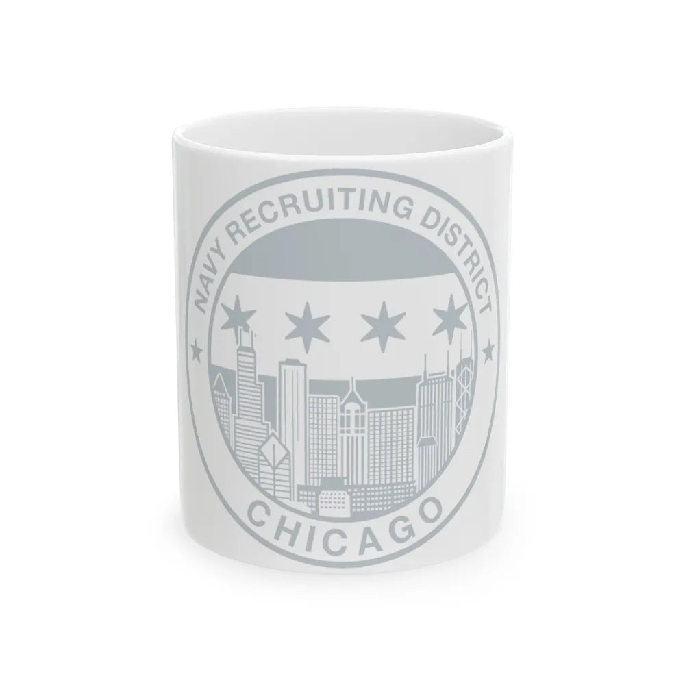 Naval Recruiting District Chicago (U.S. Navy) White Coffee Mug-11oz-Go Mug Yourself