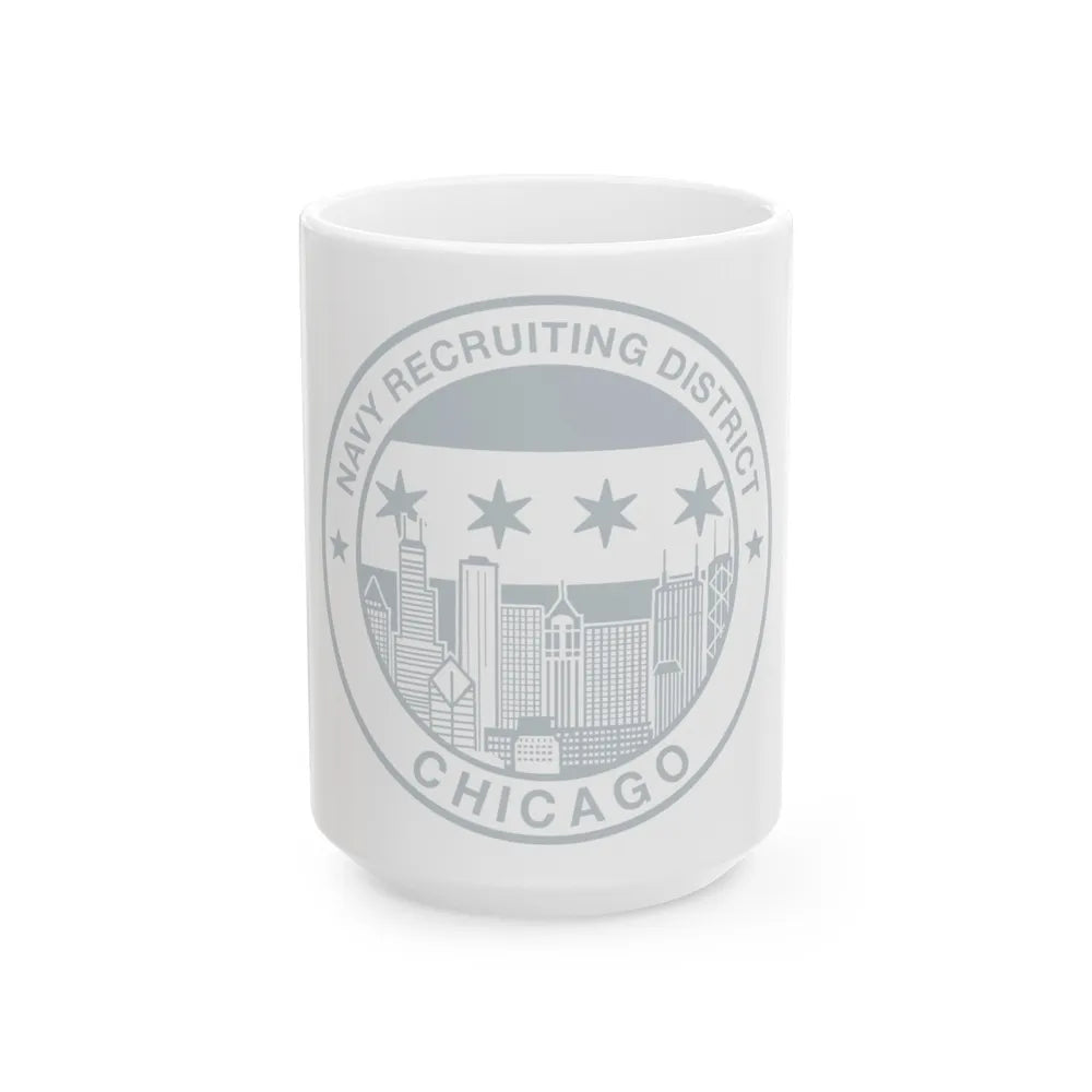 Naval Recruiting District Chicago (U.S. Navy) White Coffee Mug-15oz-Go Mug Yourself