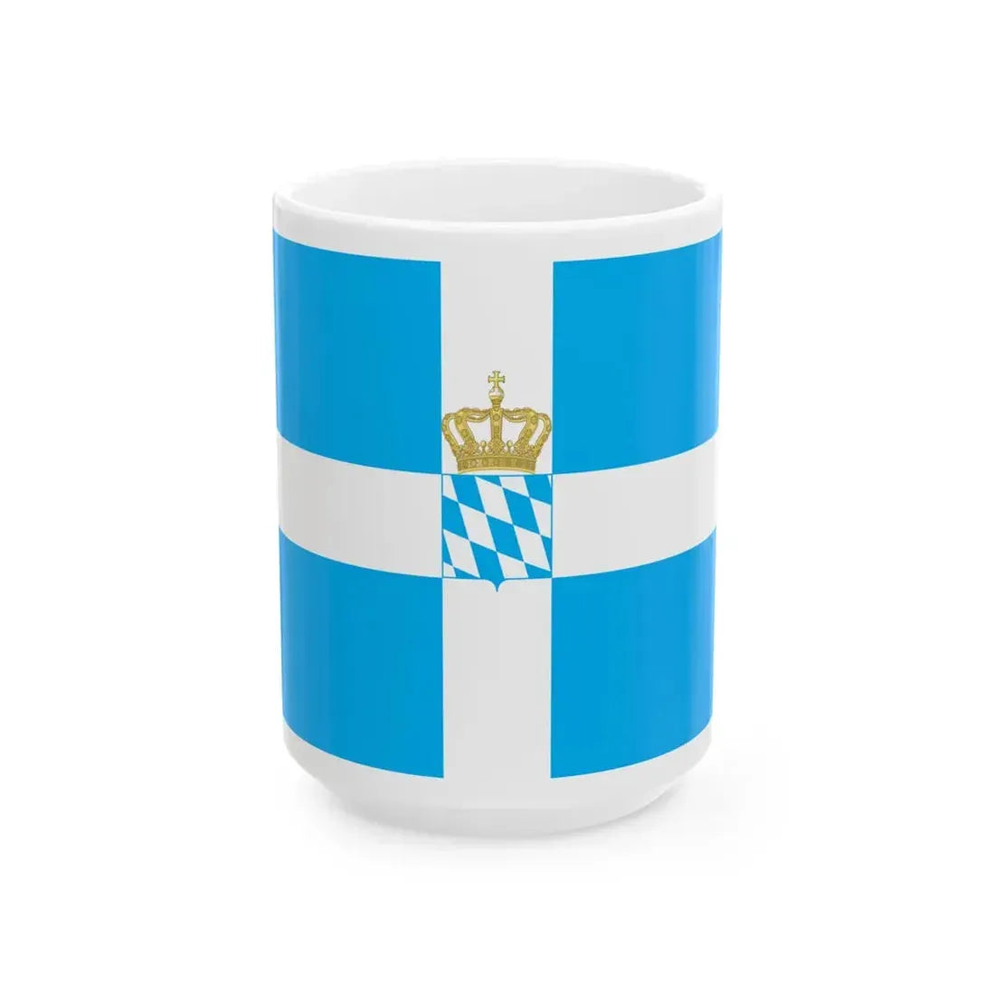 Naval Royal Standard of Greece 1858-1862 (Greece) White Coffee Mug 15oz - Go Mug Yourself