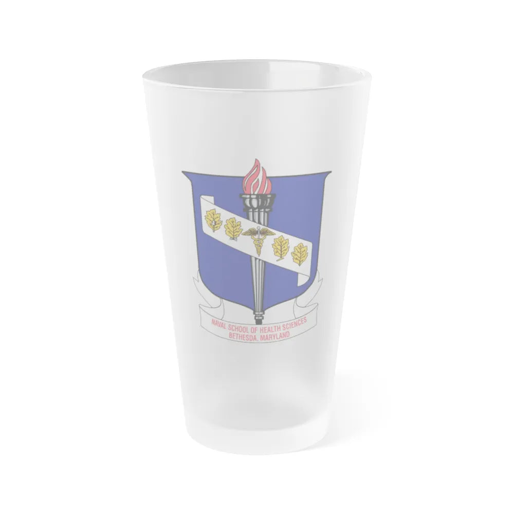 Naval School Of Health Science Bethesda Maryland (U.S. Navy) Frosted Pint Glass 16oz-Go Mug Yourself