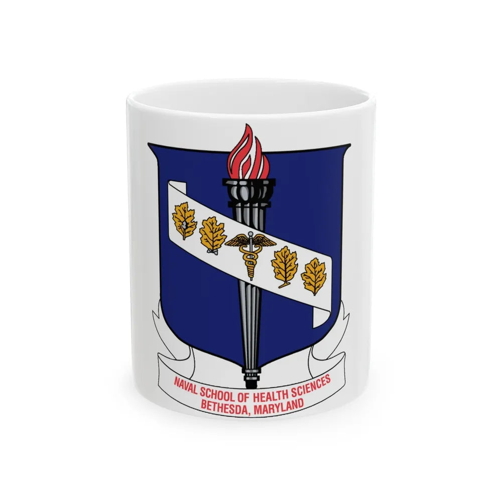 Naval School Of Health Science Bethesda Maryland (U.S. Navy) White Coffee Mug-11oz-Go Mug Yourself