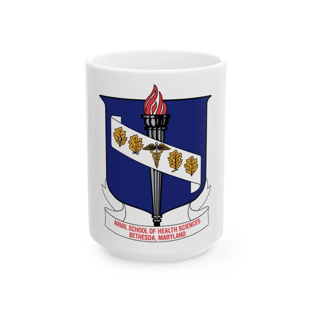 Naval School Of Health Science Bethesda Maryland (U.S. Navy) White Coffee Mug-15oz-Go Mug Yourself