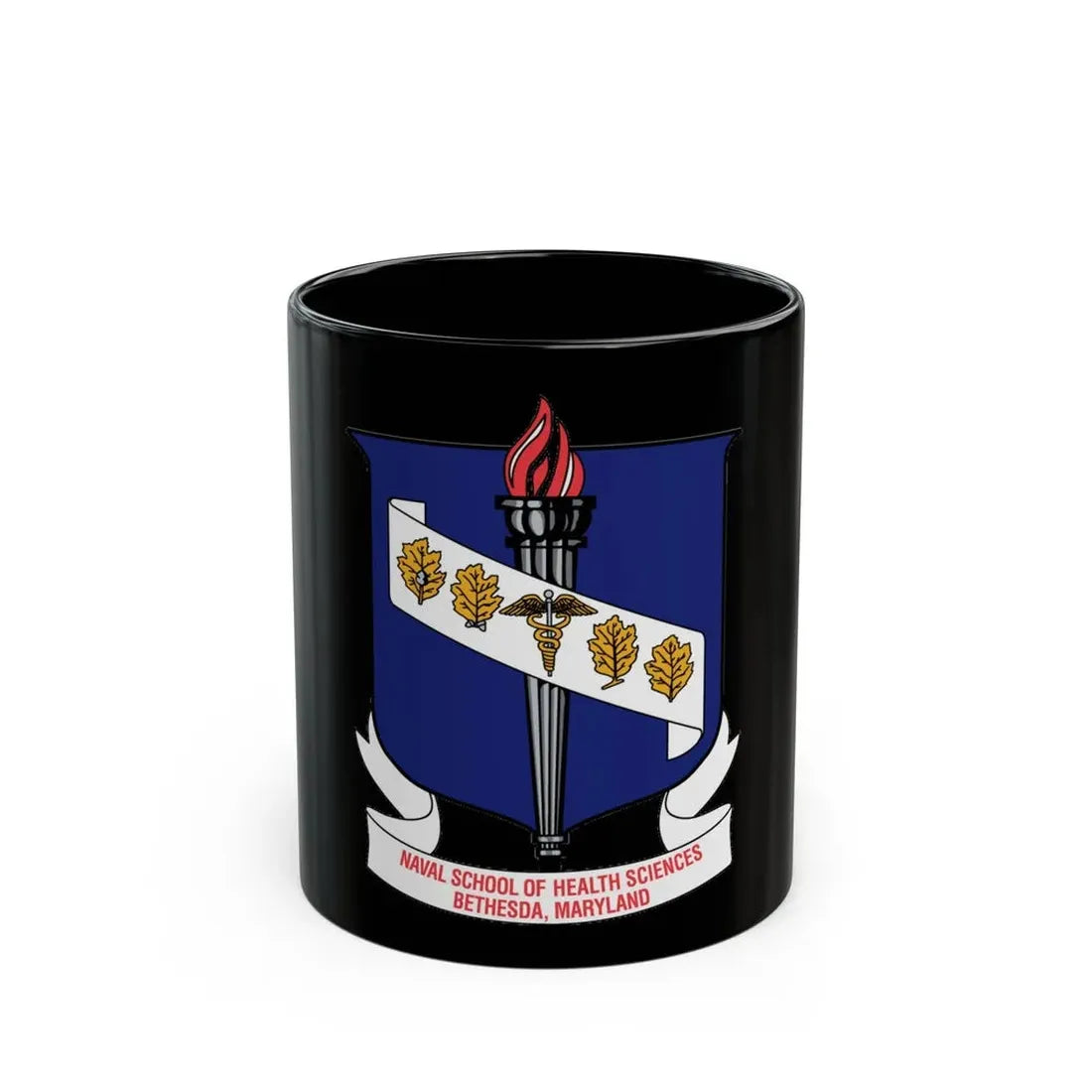 Naval School Of Health Science Bethesda Maryland (U.S. Navy) Black Coffee Mug 11oz - Go Mug Yourself