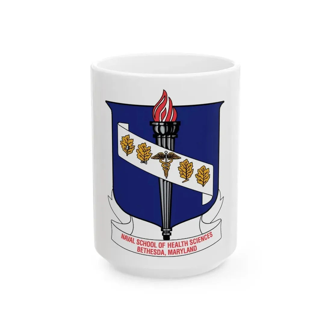 Naval School Of Health Science Bethesda Maryland (U.S. Navy) White Coffee Mug 15oz - Go Mug Yourself