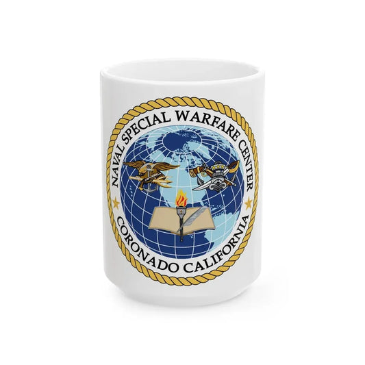 Naval Special Warfare Center Coronado CA (U.S. Navy) White Coffee Mug 15oz - Go Mug Yourself