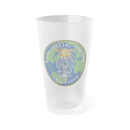 Naval Special Warfare Group 4 (U.S. Navy) Frosted Pint Glass 16oz-Go Mug Yourself