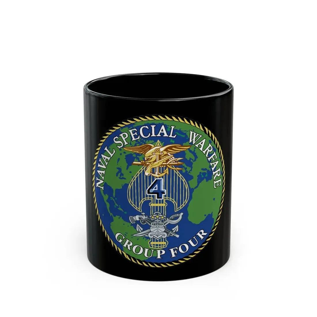 Naval Special Warfare Group 4 (U.S. Navy) Black Coffee Mug 11oz - Go Mug Yourself