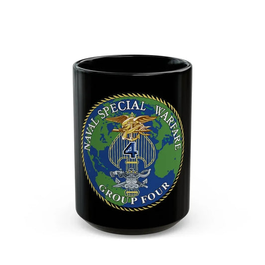 Naval Special Warfare Group 4 (U.S. Navy) Black Coffee Mug 15oz - Go Mug Yourself