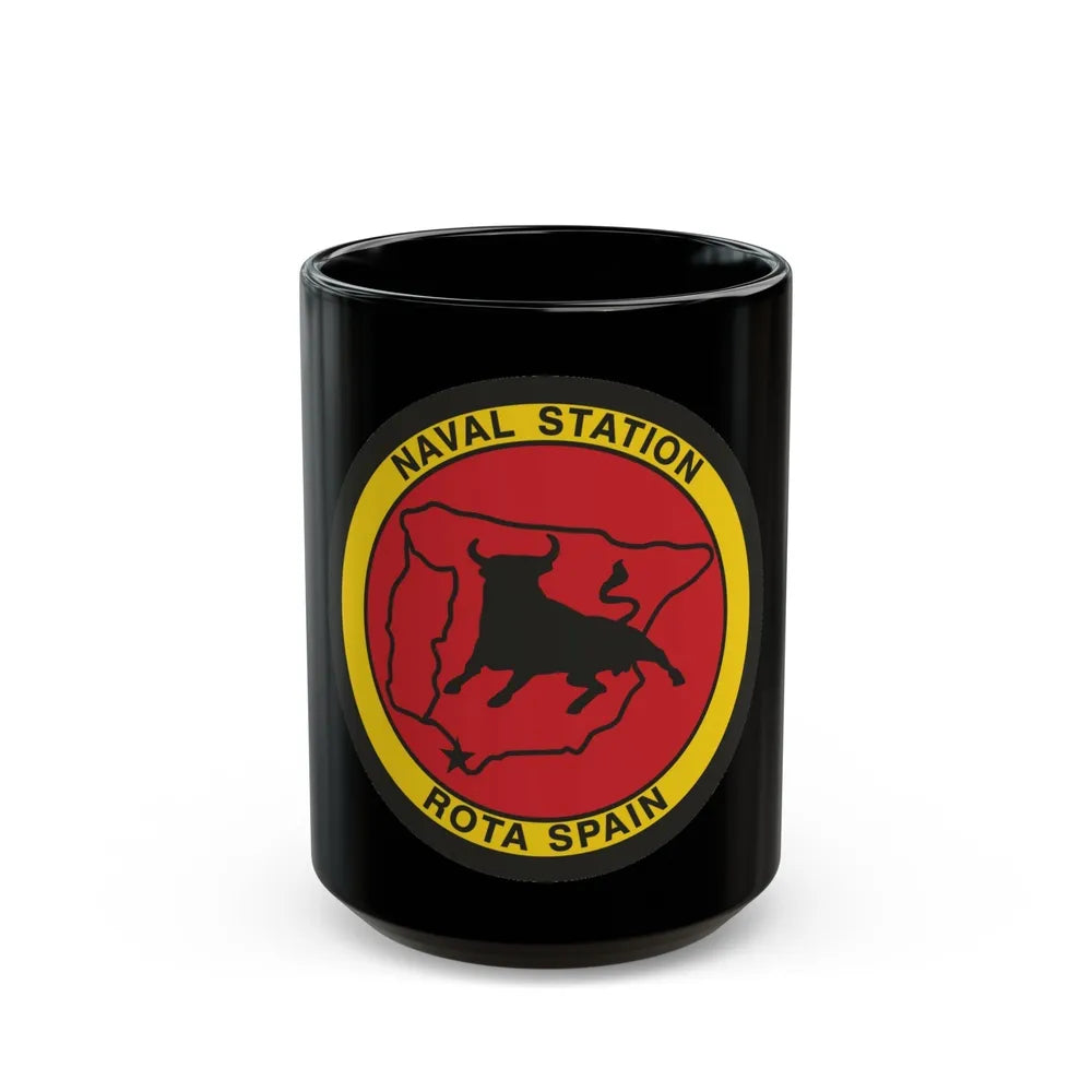 Naval Station Rota Spain (U.S. Navy) Black Coffee Mug-15oz-Go Mug Yourself