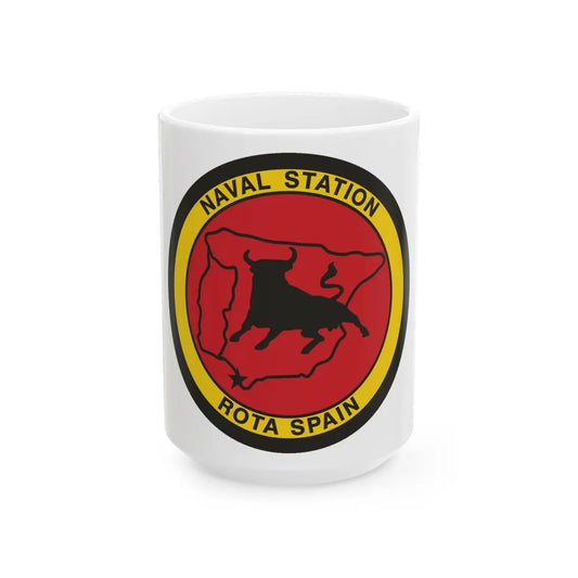 Naval Station Rota Spain (U.S. Navy) White Coffee Mug-15oz-Go Mug Yourself