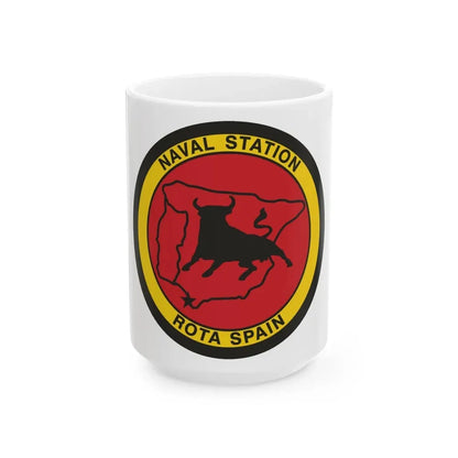 Naval Station Rota Spain (U.S. Navy) White Coffee Mug 15oz - Go Mug Yourself