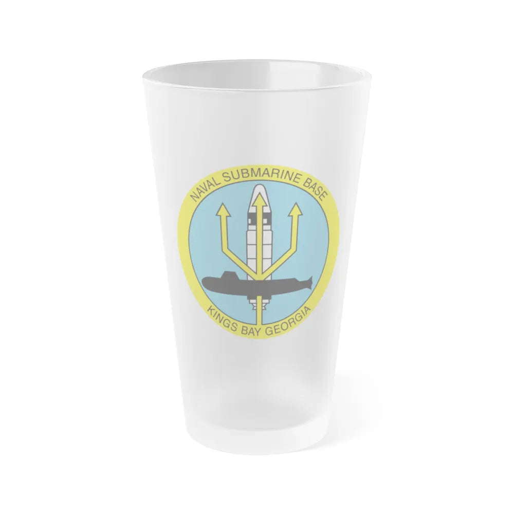 Naval Submarine Base Kings Bay Georgia (U.S. Navy) Frosted Pint Glass 16oz-Go Mug Yourself