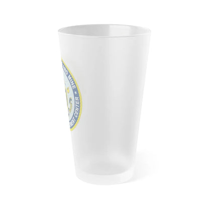 Naval Surface & Mine Warfighting Dev Center (U.S. Navy) Frosted Pint Glass 16oz-Go Mug Yourself