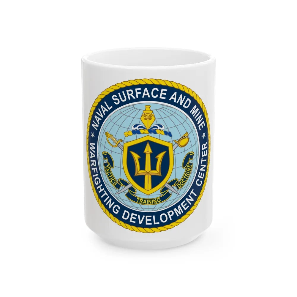 Naval Surface & Mine Warfighting Dev Center (U.S. Navy) White Coffee Mug-15oz-Go Mug Yourself