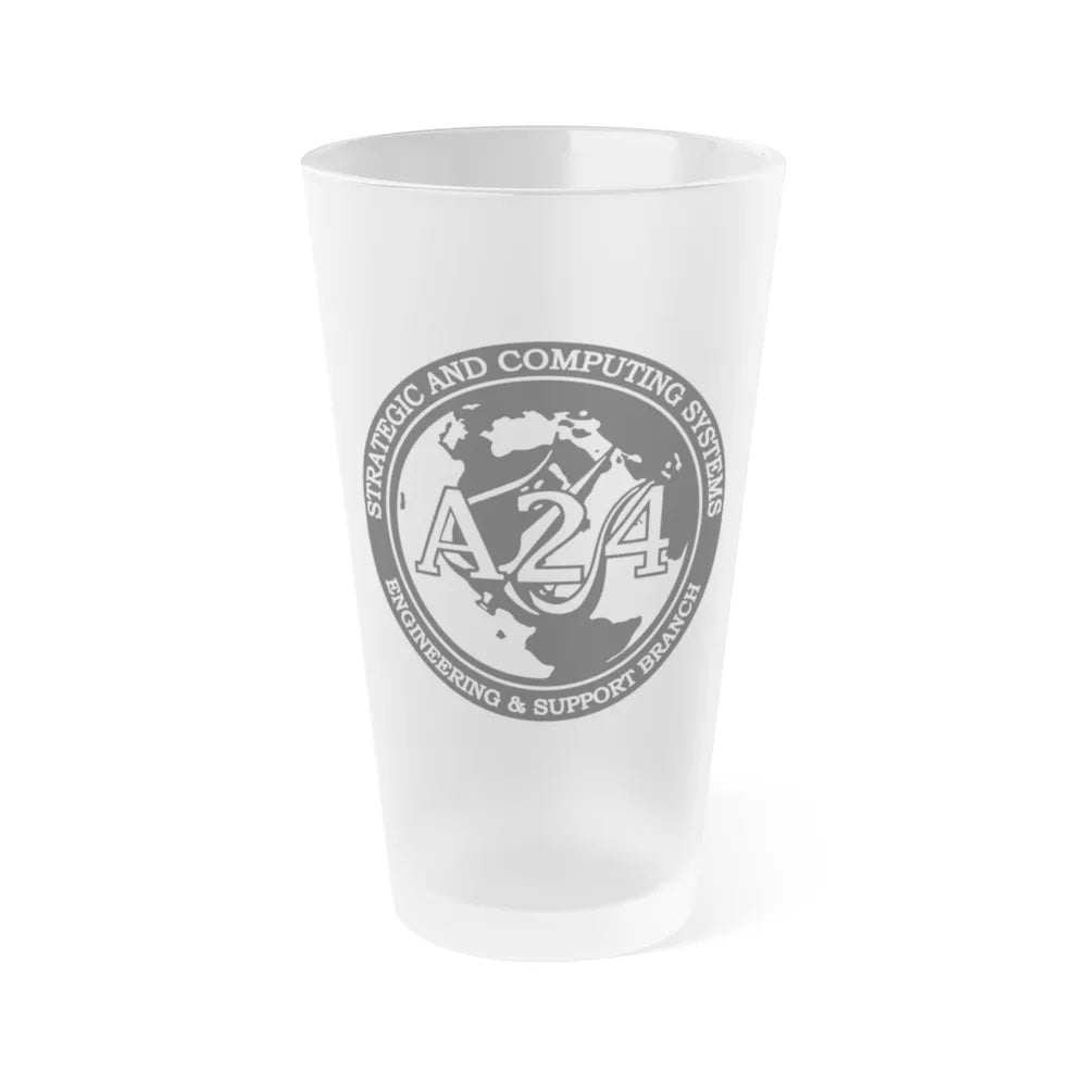 Naval Surface Warefare Ctr (U.S. Navy) Frosted Pint Glass 16oz-Go Mug Yourself