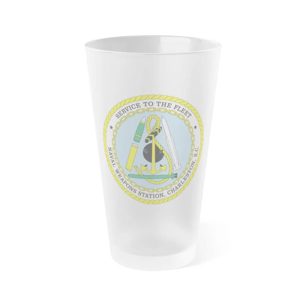 Naval Weapon Station Charleston SC (U.S. Navy) Frosted Pint Glass 16oz-Go Mug Yourself