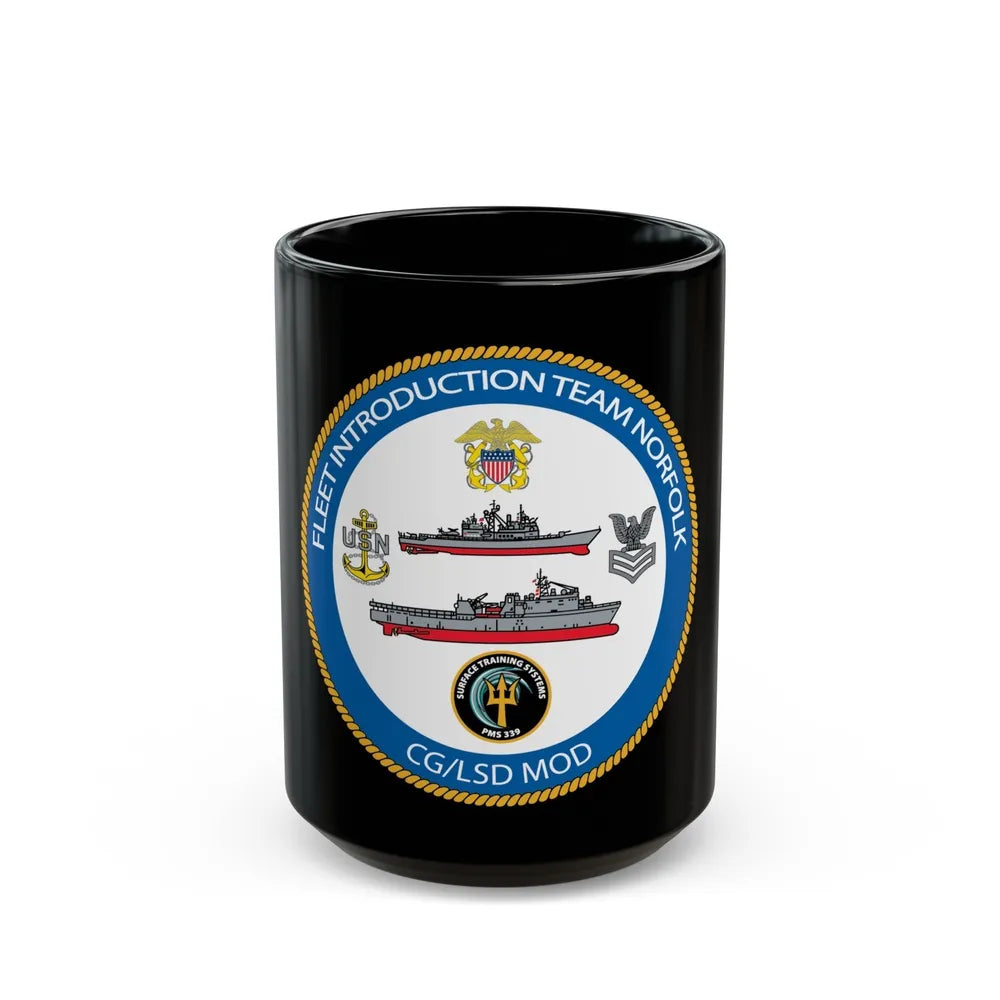 NAVSEA Fit Norfolk (U.S. Navy) Black Coffee Mug-15oz-Go Mug Yourself