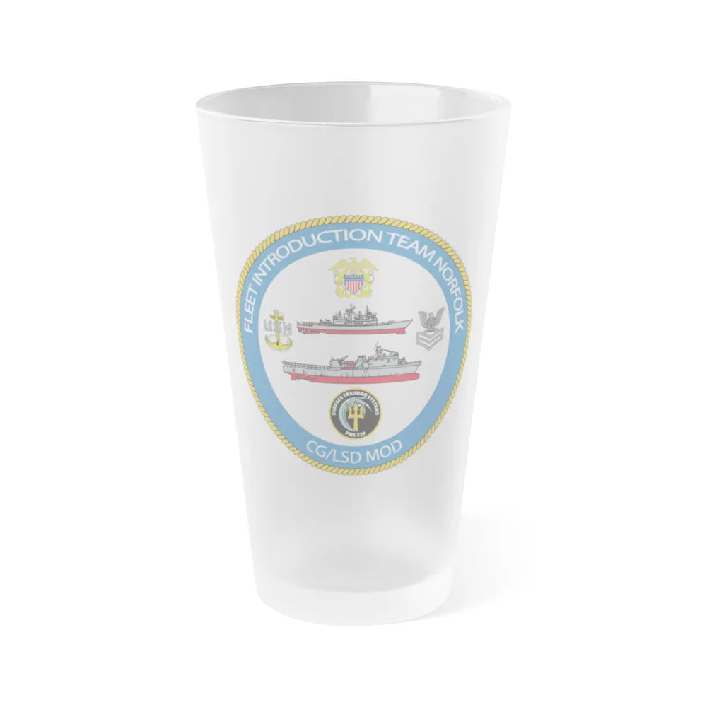 NAVSEA Fit Norfolk (U.S. Navy) Frosted Pint Glass 16oz-Go Mug Yourself