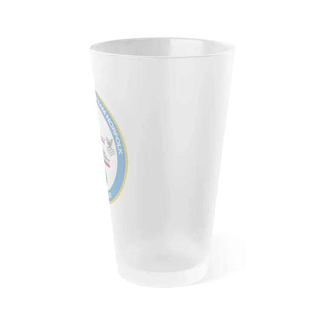 NAVSEA Fit Norfolk (U.S. Navy) Frosted Pint Glass 16oz - Go Mug Yourself