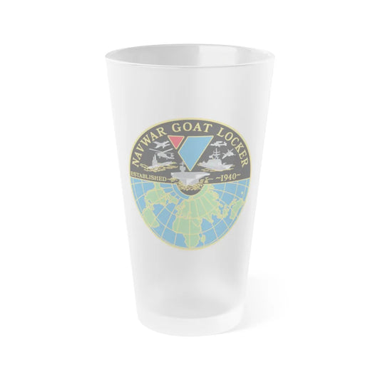 NAVWAR Goat Locker (U.S. Navy) Frosted Pint Glass 16oz-Go Mug Yourself