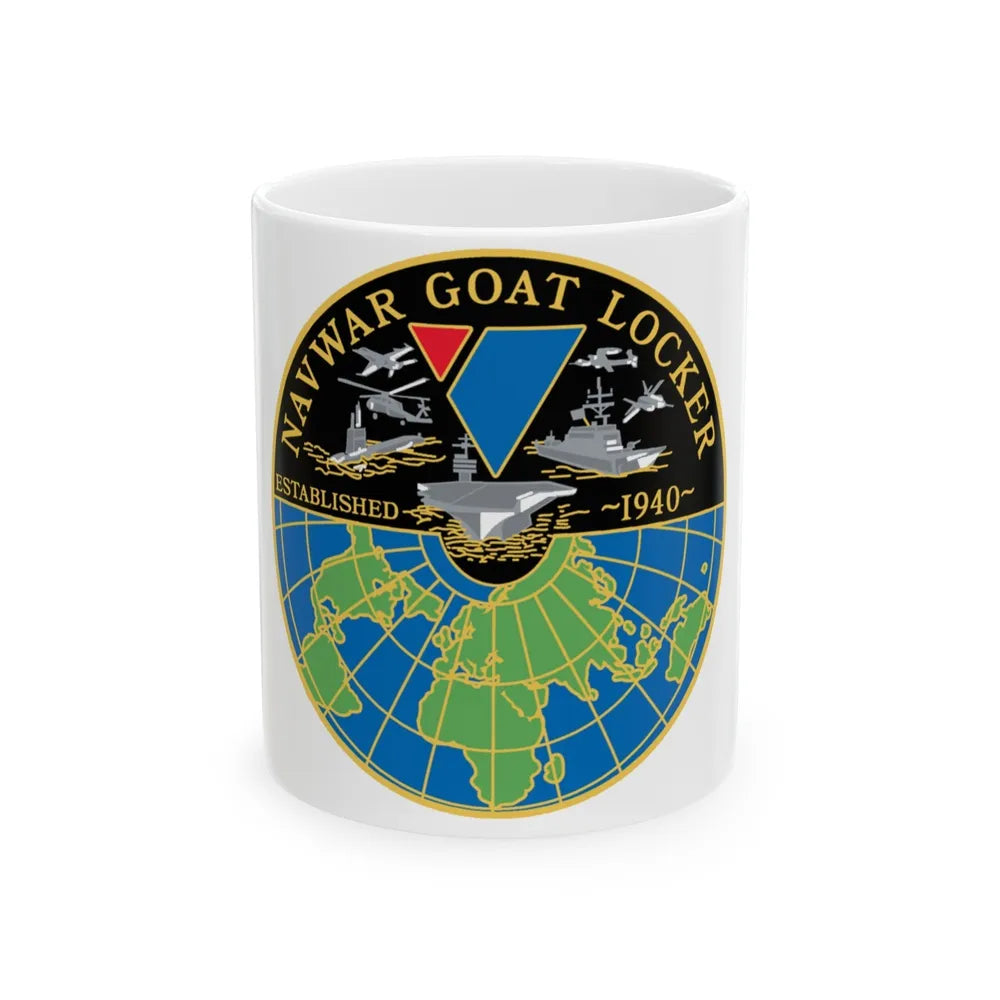 NAVWAR Goat Locker (U.S. Navy) White Coffee Mug-11oz-Go Mug Yourself