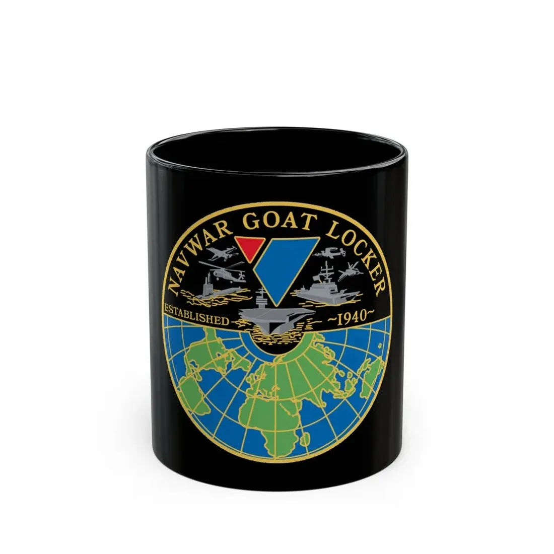 NAVWAR Goat Locker (U.S. Navy) Black Coffee Mug 11oz - Go Mug Yourself