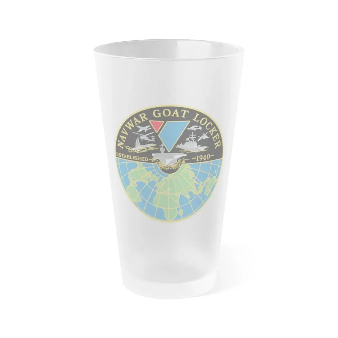 NAVWAR Goat Locker (U.S. Navy) Frosted Pint Glass 16oz Default Title - Go Mug Yourself