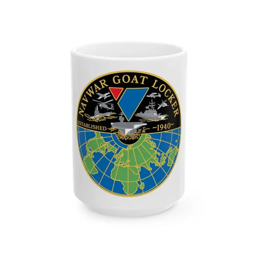 NAVWAR Goat Locker (U.S. Navy) White Coffee Mug 15oz - Go Mug Yourself