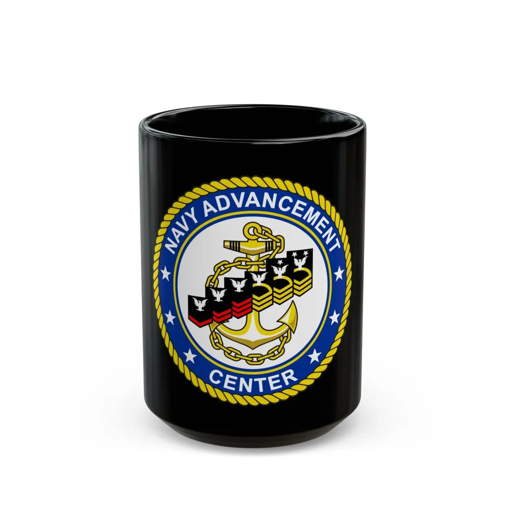 Navy Advancement Center NAC (U.S. Navy) Black Coffee Mug-15oz-Go Mug Yourself