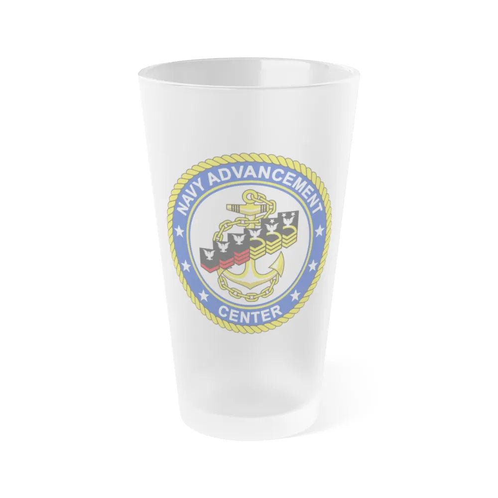 Navy Advancement Center NAC (U.S. Navy) Frosted Pint Glass 16oz-Go Mug Yourself