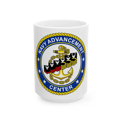 Navy Advancement Center NAC (U.S. Navy) White Coffee Mug-15oz-Go Mug Yourself