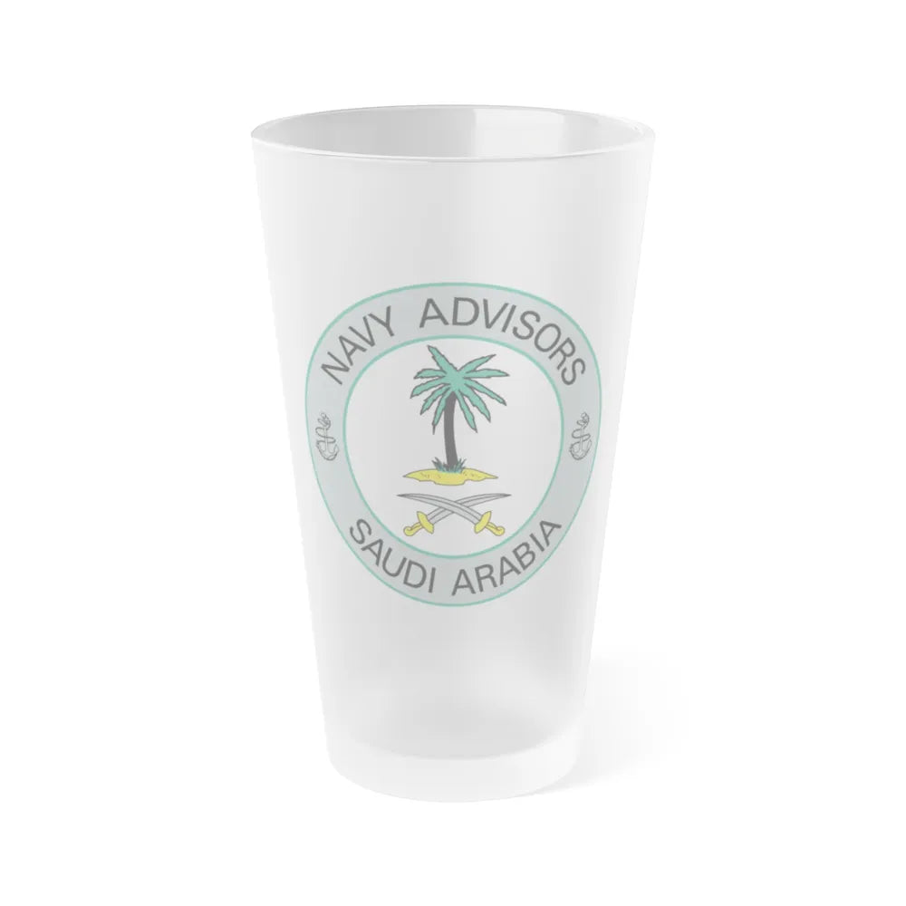 Navy Advisors Saudi Arabia (U.S. Navy) Frosted Pint Glass 16oz-Go Mug Yourself