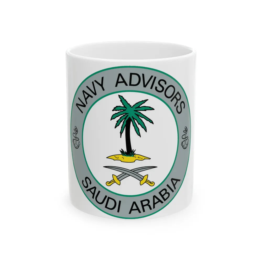 Navy Advisors Saudi Arabia (U.S. Navy) White Coffee Mug-11oz-Go Mug Yourself