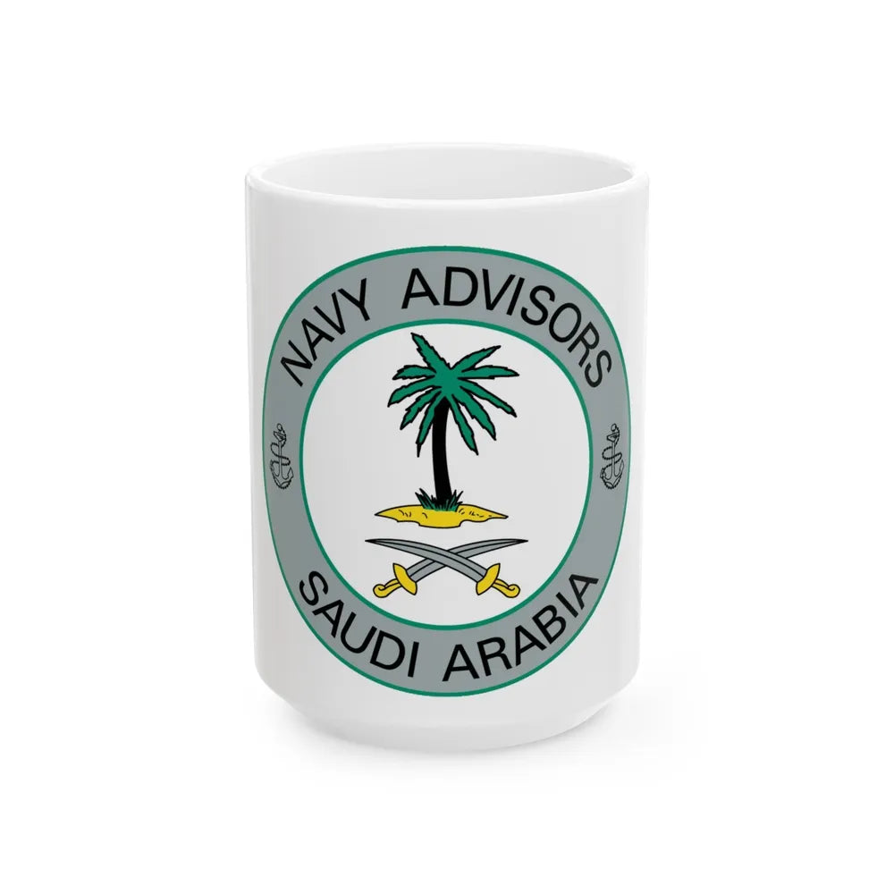 Navy Advisors Saudi Arabia (U.S. Navy) White Coffee Mug-15oz-Go Mug Yourself