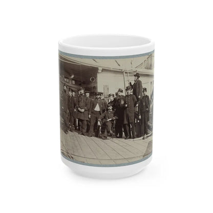 Navy Crewmen On The Deck Of A Ship (U.S. Civil War) White Coffee Mug-15oz-Go Mug Yourself