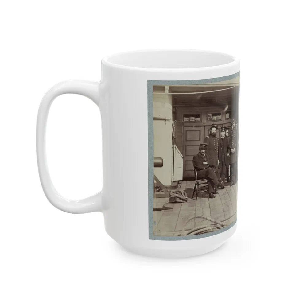 Navy Crewmen On The Deck Of A Ship (U.S. Civil War) White Coffee Mug-Go Mug Yourself