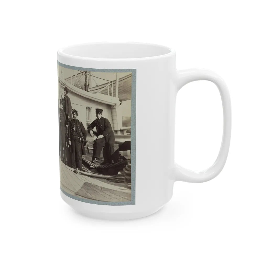 Navy Crewmen On The Deck Of A Ship (U.S. Civil War) White Coffee Mug-Go Mug Yourself