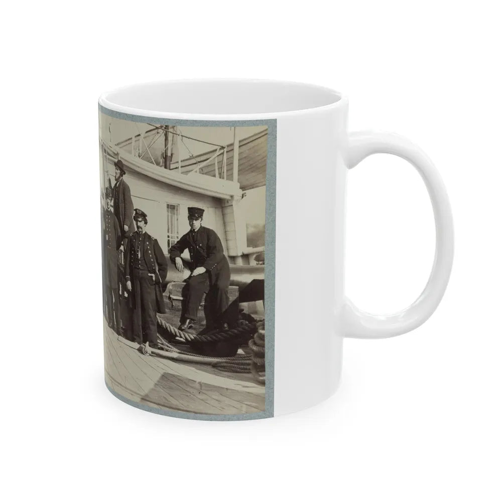 Navy Crewmen On The Deck Of A Ship (U.S. Civil War) White Coffee Mug-Go Mug Yourself