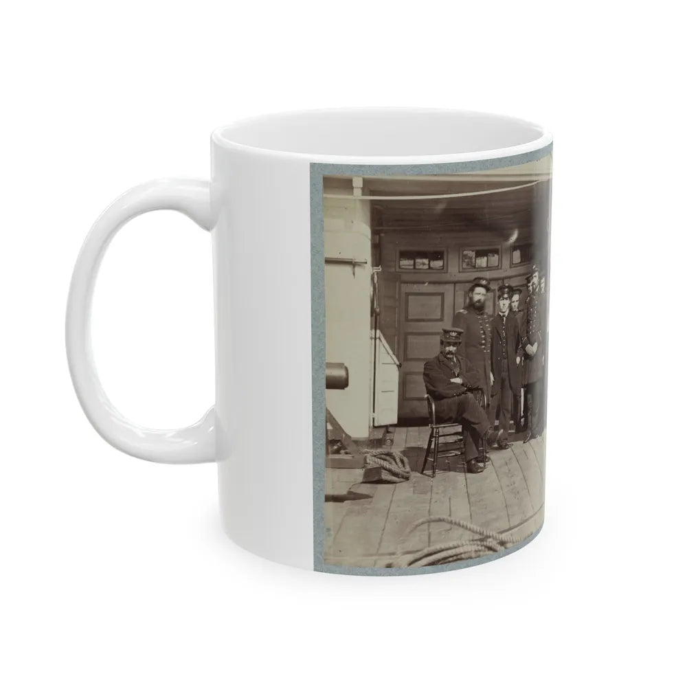 Navy Crewmen On The Deck Of A Ship (U.S. Civil War) White Coffee Mug-Go Mug Yourself