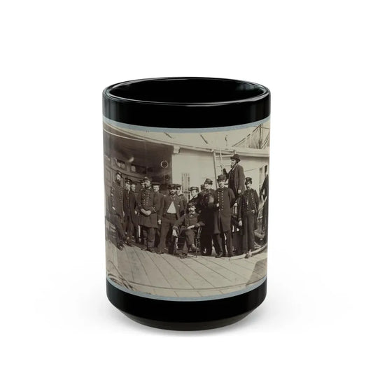 Navy Crewmen On The Deck Of A Ship (U.S. Civil War) Black Coffee Mug 15oz - Go Mug Yourself