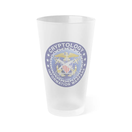 Navy cryptologic community (U.S. Navy) Frosted Pint Glass 16oz-Go Mug Yourself