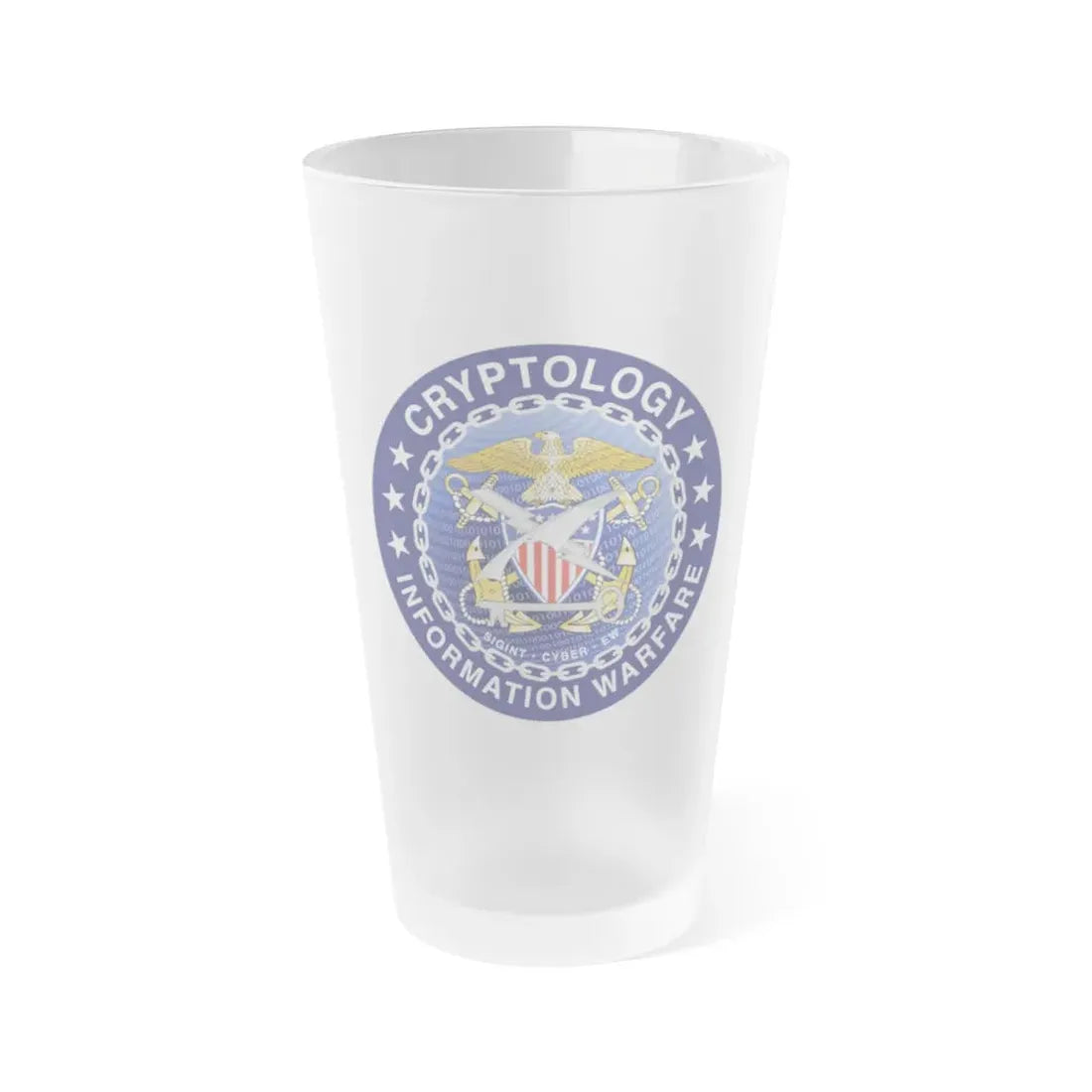 Navy cryptologic community (U.S. Navy) Frosted Pint Glass 16oz Default Title - Go Mug Yourself