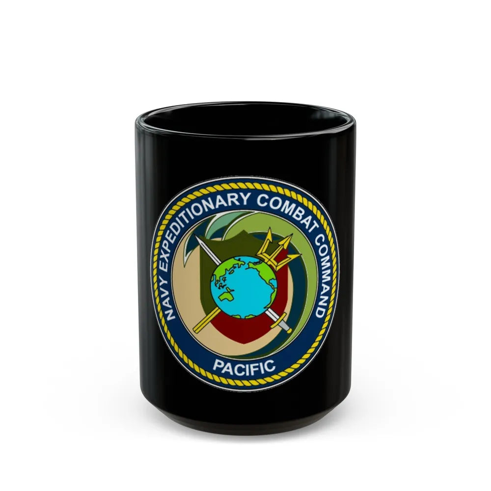 Navy Expeditionary Combat Command Pacific NECC Pacific (U.S. Navy) Black Coffee Mug-15oz-Go Mug Yourself