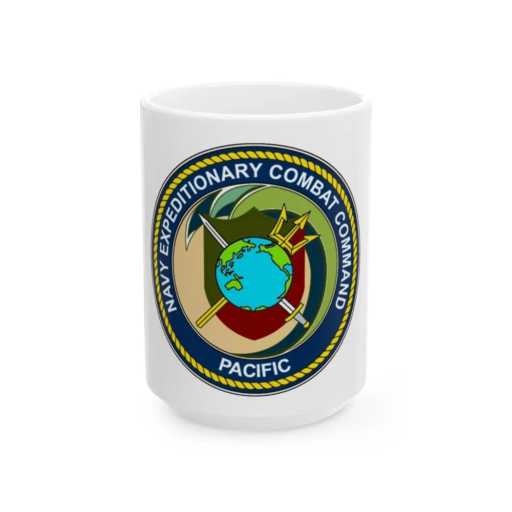 Navy Expeditionary Combat Command Pacific NECC Pacific (U.S. Navy) White Coffee Mug-15oz-Go Mug Yourself