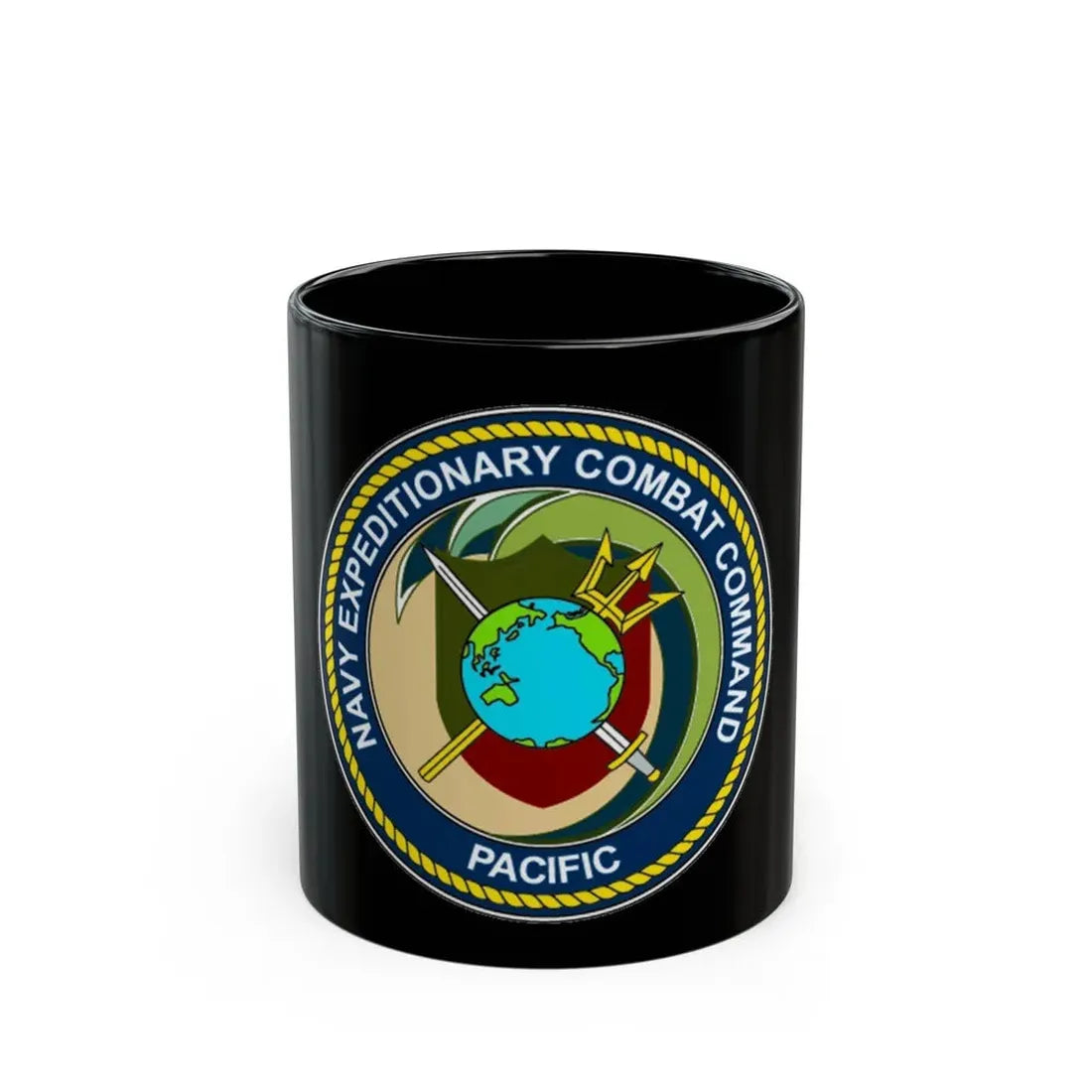 Navy Expeditionary Combat Command Pacific NECC Pacific (U.S. Navy) Black Coffee Mug 11oz - Go Mug Yourself