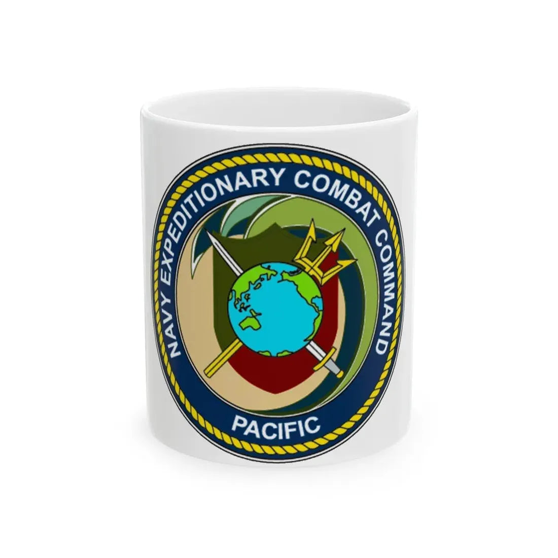 Navy Expeditionary Combat Command Pacific NECC Pacific (U.S. Navy) White Coffee Mug 11oz - Go Mug Yourself
