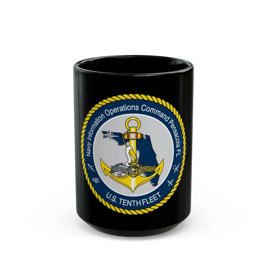 Navy Information Operations Command Pensacola FL US Tenth Fleet (U.S. Navy) Black Coffee Mug 15oz - Go Mug Yourself